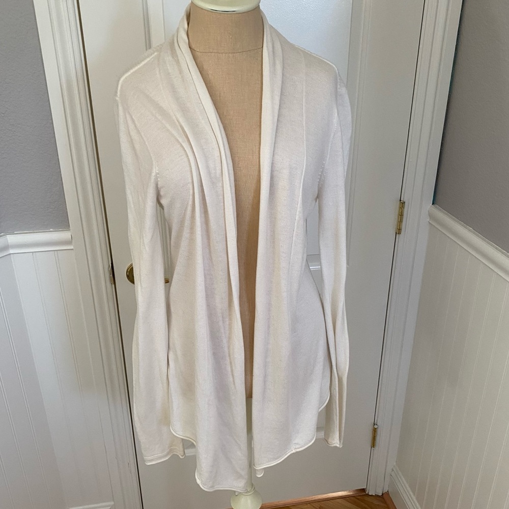 Express Cream Open Front Cardigan